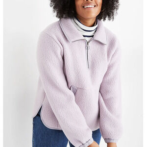 Madewell Lavender Quarter Zip Polartec Fleece Popover Jacket XS